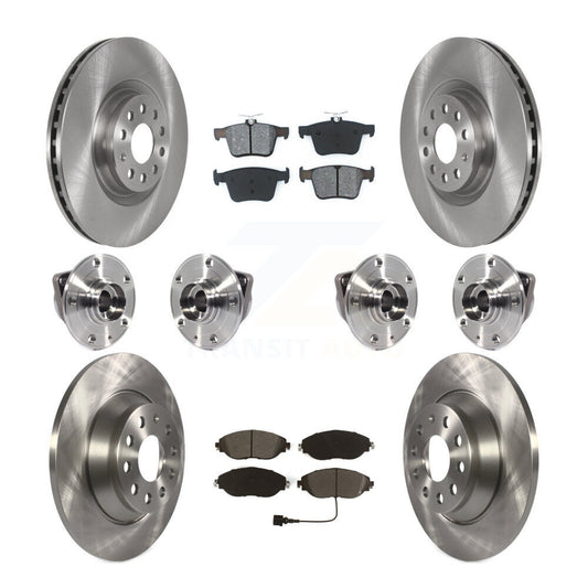 Hub Bearing Disc Brake Rotor Pad Front Rear Kit (10Pc) For Volkswagen Tiguan AWD