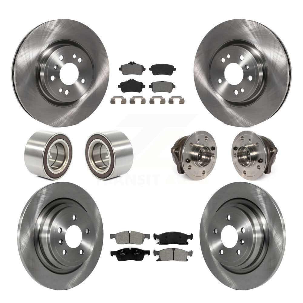 Hub Bearing Brake Rotor & Pad Shoe Front Rear Kit (10Pc) For Mercedes-Benz ML350