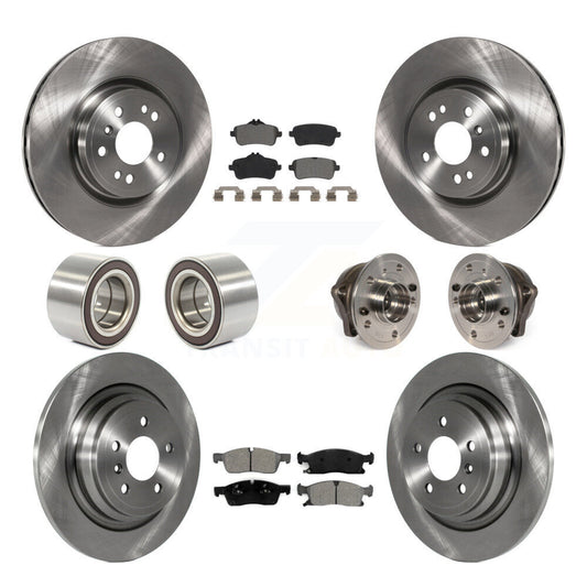 Hub Bearing Brake Rotor & Pad Shoe Front Rear Kit (10Pc) For Mercedes-Benz ML350