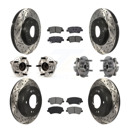 Hub Bearing Coat Brake Rotor Pad Front Rear Kit (10Pc) For 17 Hyundai Elantra GT