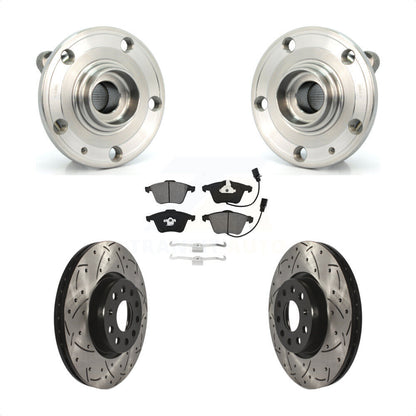Hub Bearing Assembly Coat Drill Slot Brake Rotor Pad Front Kit For Volkswagen CC