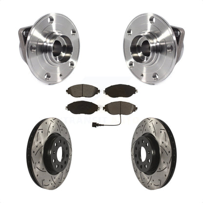Hub Bearing Coat Drill Slot Brake Rotor Pads Front Kit For Volkswagen GTI Arteon