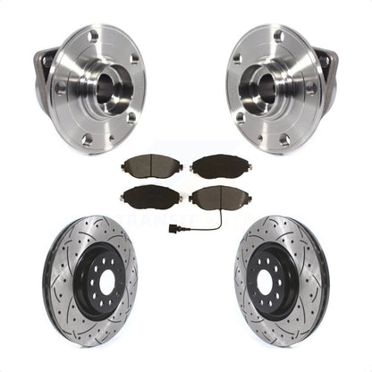 Hub Bearing Drill Slot Brake Rotor Pads Front Kit For Volkswagen Tiguan Jetta Q3