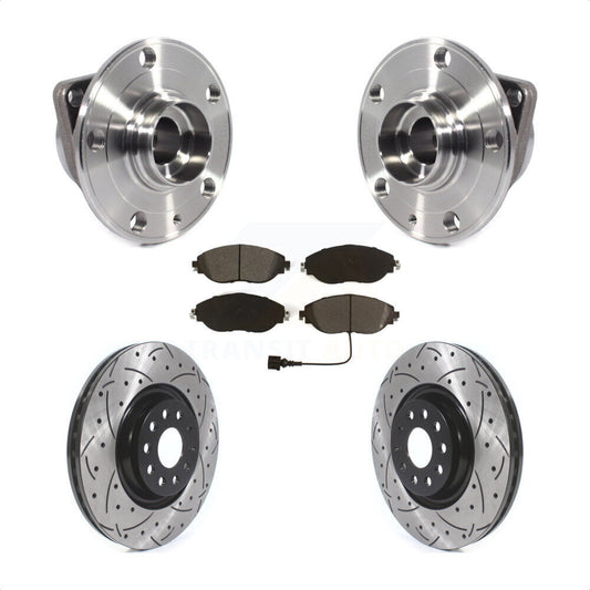 Hub Bearing Drill Slot Brake Rotor Pads Front Kit For Volkswagen Tiguan Jetta Q3