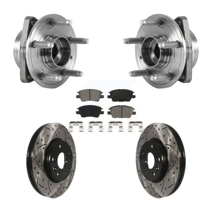 Hub Bearing Drilled Slot Brake Rotor Pad Front Kit For Chevrolet Cruze Volt Bolt