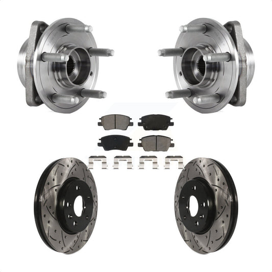 Hub Bearing Drilled Slot Brake Rotor Pad Front Kit For Chevrolet Cruze Volt Bolt