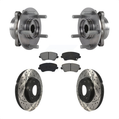 Hub Bearing Drill Slot Brake Rotor Pad Front Kit For Hyundai Veloster Elantra GT