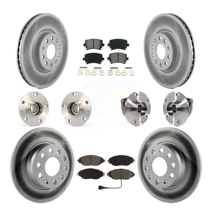 Hub Bearing Coated Disc Brake Rotor Pad Front Rear Kit (10Pc) For Volkswagen GTI