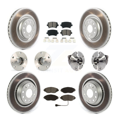 Hub Bearing Coated Disc Brake Rotor Pad Front Rear Kit (10Pc) For Volkswagen GTI