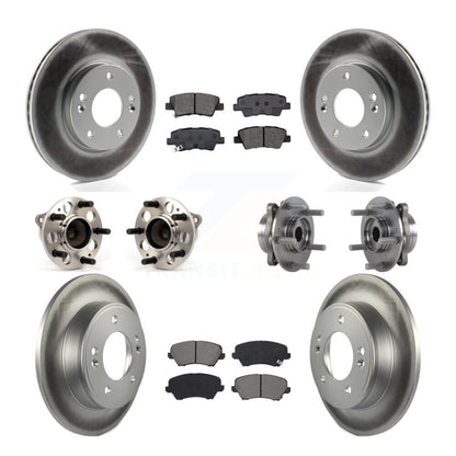 Hub Bearing Coat Brake Rotor Pad Front Rear Kit (10Pc) For 17 Hyundai Elantra GT