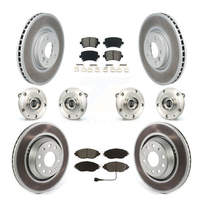 Hub Bearing Coated Brake Rotor & Pad Front Rear Kit (10Pc) For Volkswagen CC AWD