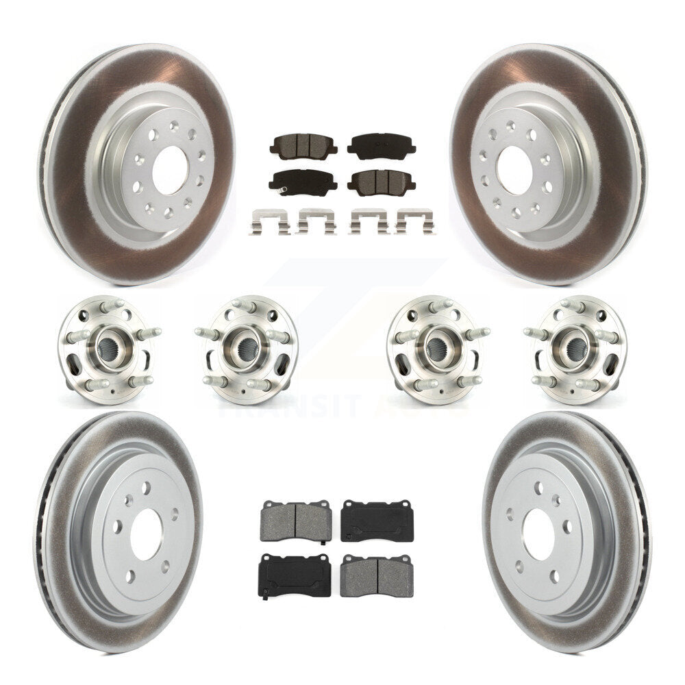 Hub Bearing Coated Disc Brake Rotor & Pad Front Rear Kit (10Pc) For Cadillac CTS
