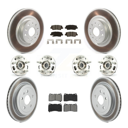 Hub Bearing Coated Disc Brake Rotor & Pad Front Rear Kit (10Pc) For Cadillac CTS