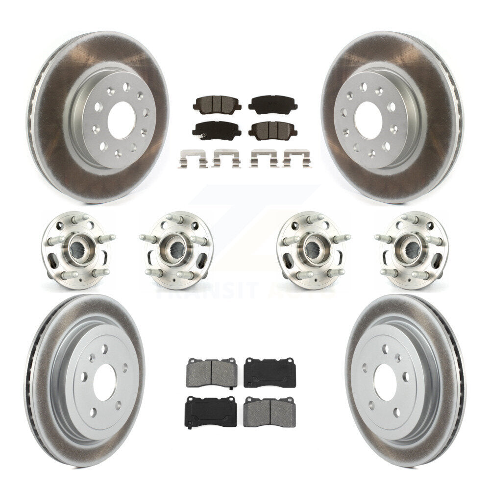 Hub Bearing Coated Disc Brake Rotor & Pad Front Rear Kit (10Pc) For Cadillac CTS