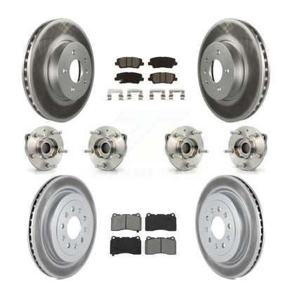Hub Bearing Coated Brake Rotor & Pads Front Rear Kit (10Pc) For Cadillac ATS AWD