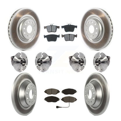 Hub Bearing Coat Brake Rotor Pad Front Rear Kit (10Pc) For Volkswagen Tiguan AWD
