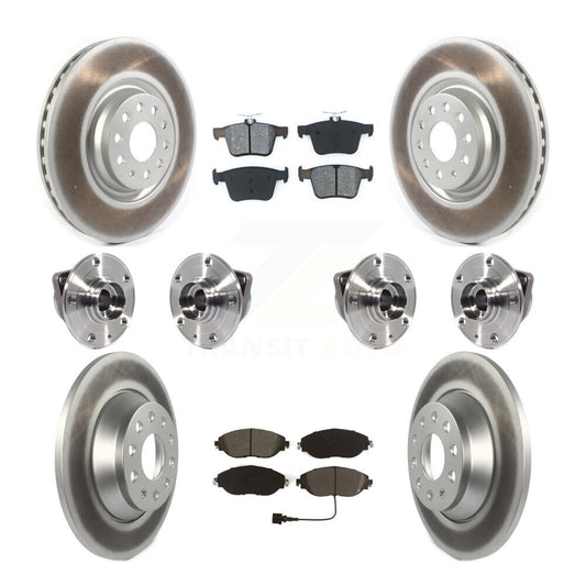 Hub Bearing Coat Brake Rotor Pad Front Rear Kit (10Pc) For Volkswagen Tiguan AWD