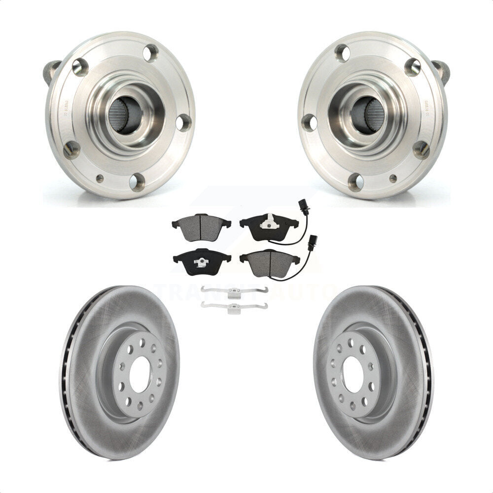 Hub Bearing Assembly Coated Disc Brake Rotor And Pad Front Kit For Volkswagen CC