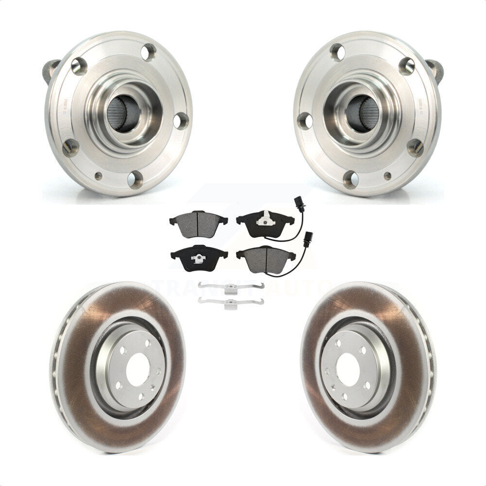 Hub Bearing Assembly Coated Brake Rotor & Pads Front Kit For Audi TT Quattro TTS