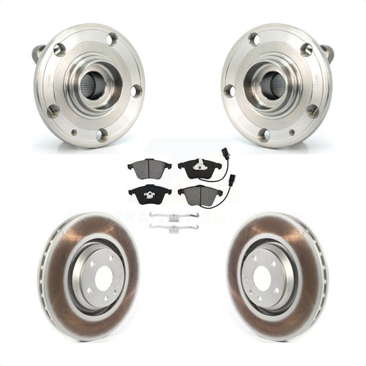 Hub Bearing Assembly Coated Brake Rotor & Pads Front Kit For Audi TT Quattro TTS