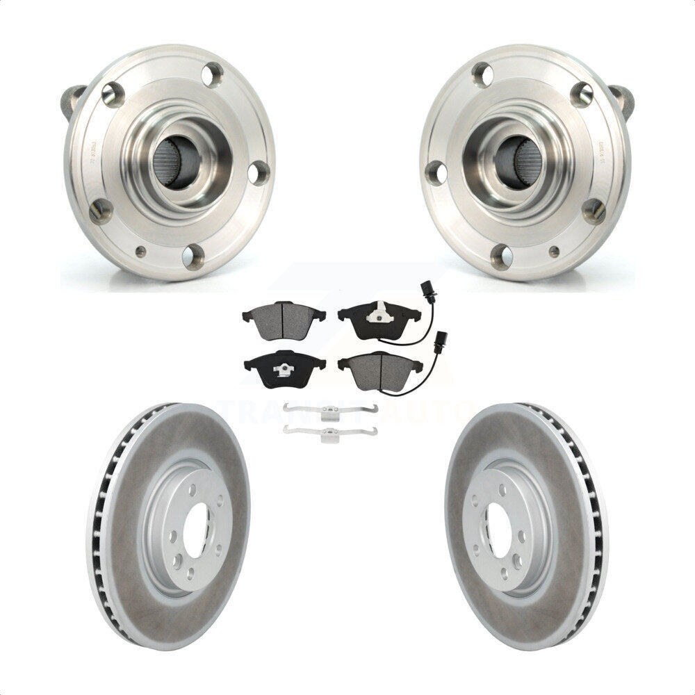 Hub Bearing Assembly Coated Disc Brake Rotor And Pad Front Kit For Volkswagen CC