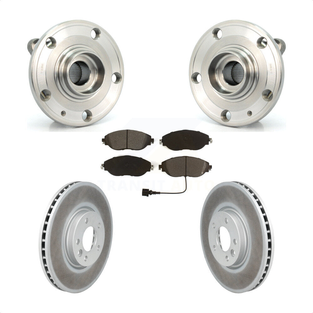 Hub Bearing Assembly Coated Disc Brake Rotor Pad Front Kit For Volkswagen CC AWD