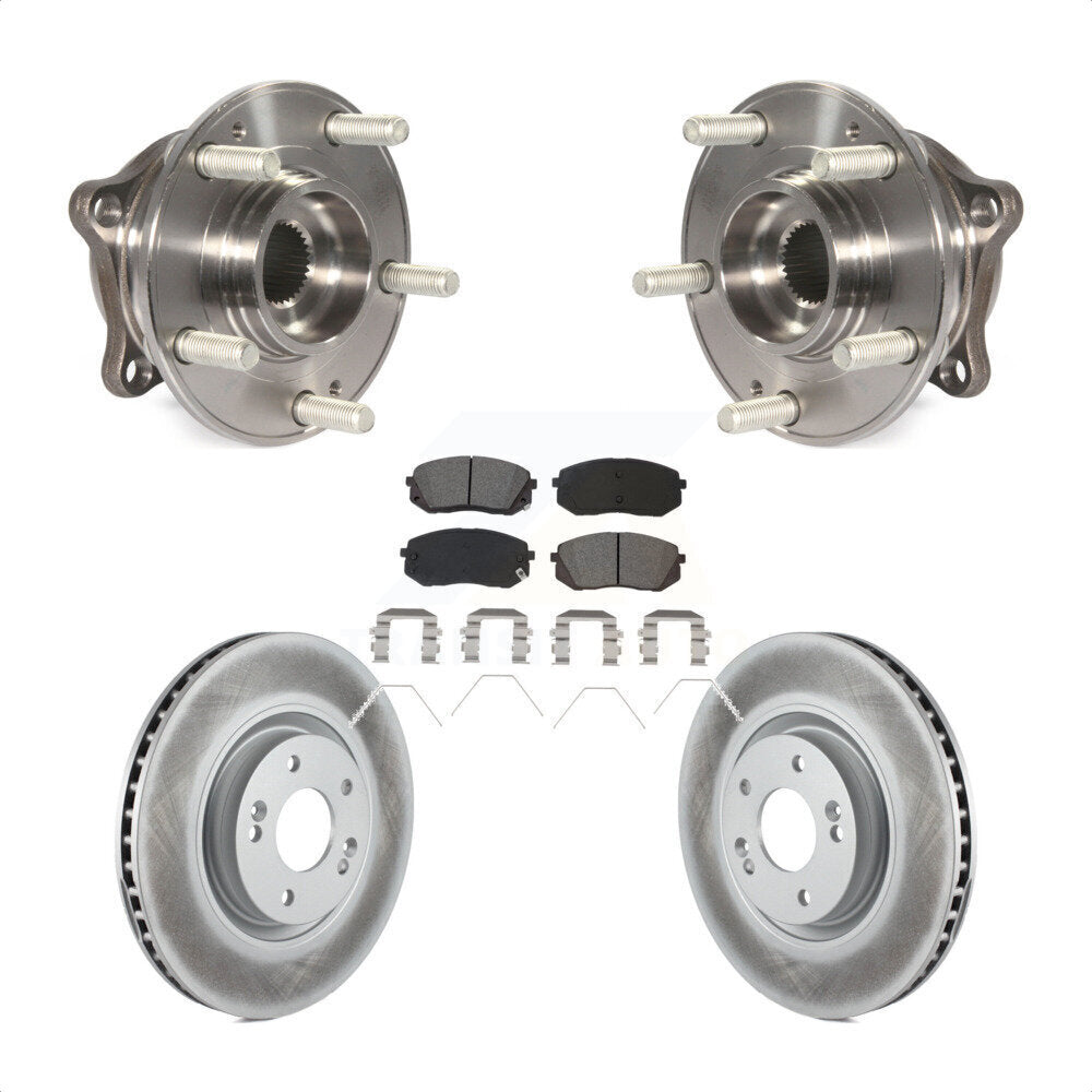 Hub Bearing Coated Disc Brake Rotor Pads Front Kit For Hyundai Sonata Kia Optima