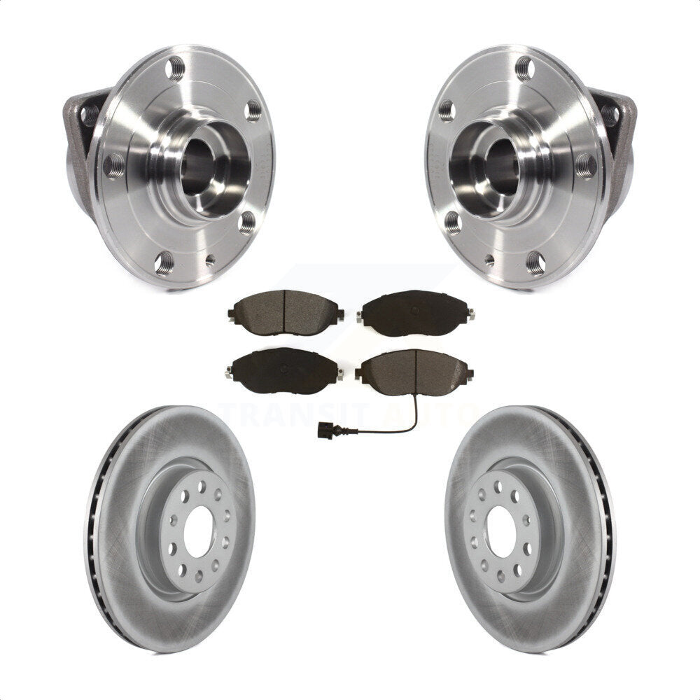 Hub Bearing Assembly Coated Brake Rotor Pads Front Kit For Volkswagen GTI Arteon