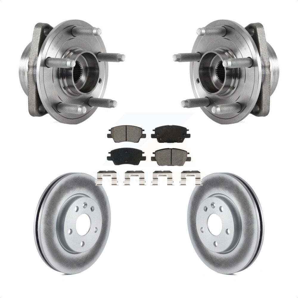 Hub Bearing Coated Brake Rotor & Pads Front Kit For Chevrolet Cruze Volt Bolt EV