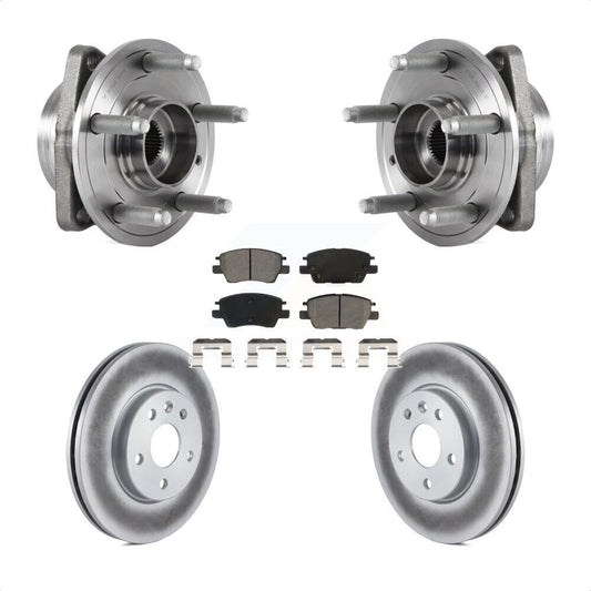 Hub Bearing Coated Brake Rotor & Pads Front Kit For Chevrolet Cruze Volt Bolt EV