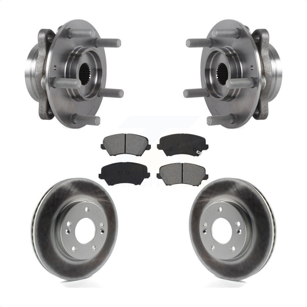 Hub Bearing Coated Brake Rotor And Pad Front Kit For Hyundai Veloster Elantra GT