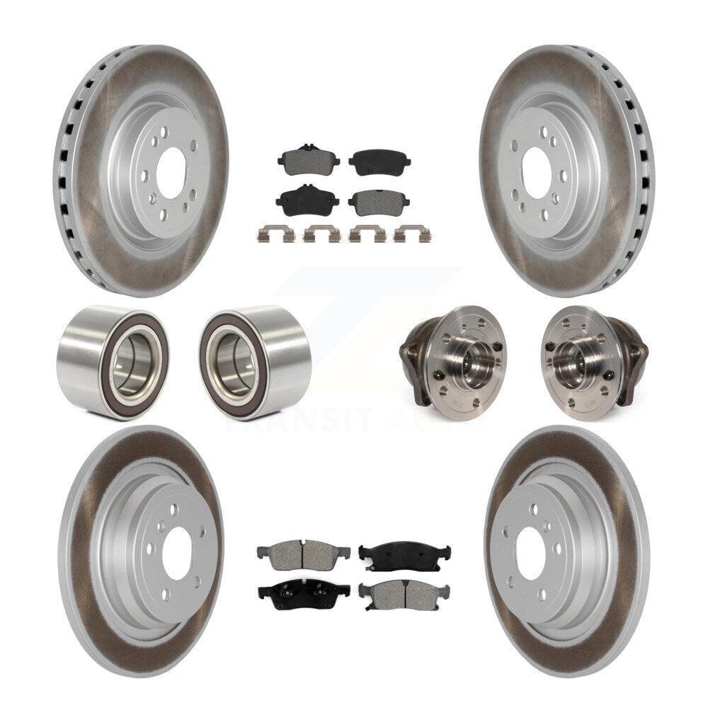 Hub Bearing Coated Brake Rotor Pads Shoe Front Rear Kit (10Pc) For Mercedes-Benz