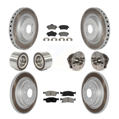 Hub Bearing Coated Brake Rotor Pads Shoe Front Rear Kit (10Pc) For Mercedes-Benz
