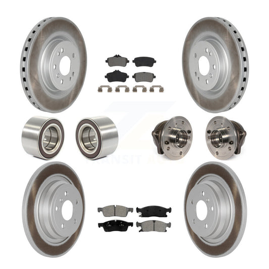 Hub Bearing Coated Brake Rotor Pads Shoe Front Rear Kit (10Pc) For Mercedes-Benz