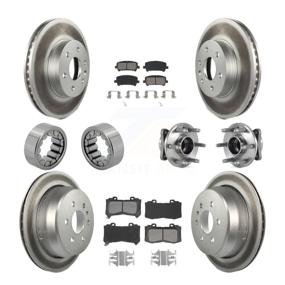 Hub Bearing Coated Brake Rotor Pads Shoe Front Rear Kit (10Pc) For Chevrolet GMC