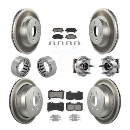 Hub Bearing Coated Brake Rotor Pads Shoe Front Rear Kit (10Pc) For Chevrolet GMC