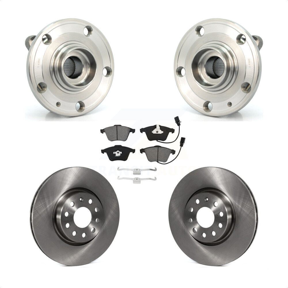 Hub Bearing Assembly Disc Brake Rotors And Pads Front Kit For Volkswagen CC