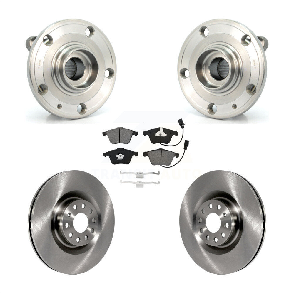 Hub Bearing Assembly Brake Rotor & Pad Front Kit For Volkswagen Passat CC Golf R