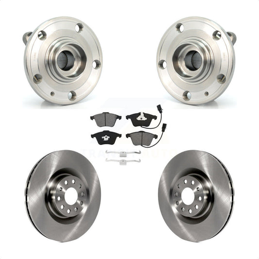 Hub Bearing Assembly Brake Rotor & Pad Front Kit For Volkswagen Passat CC Golf R