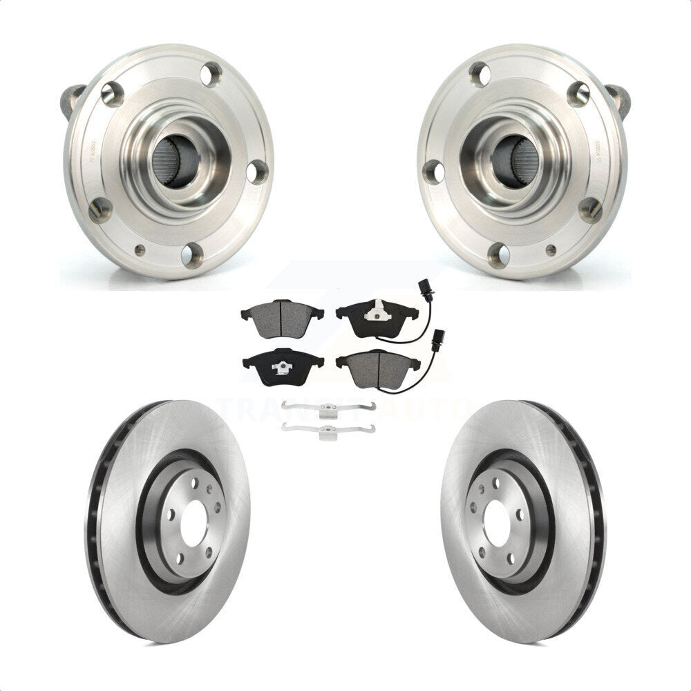 Hub Bearing Assembly Disc Brake Rotor And Pads Front Kit For Audi TT Quattro TTS
