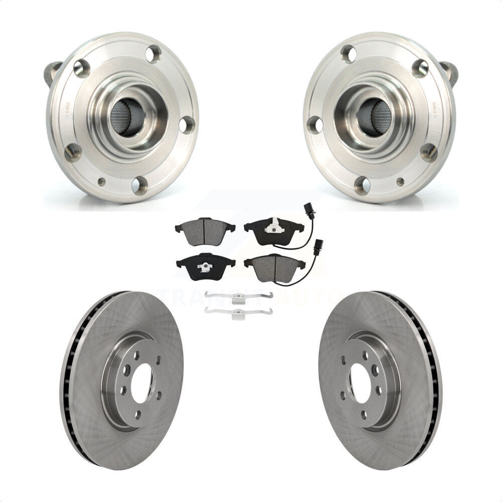 Hub Bearing Assembly Disc Brake Rotors And Pads Front Kit For Volkswagen CC