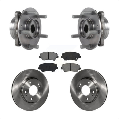 Hub Bearing Assembly Brake Rotor & Pad Front Kit For Hyundai Veloster Elantra GT