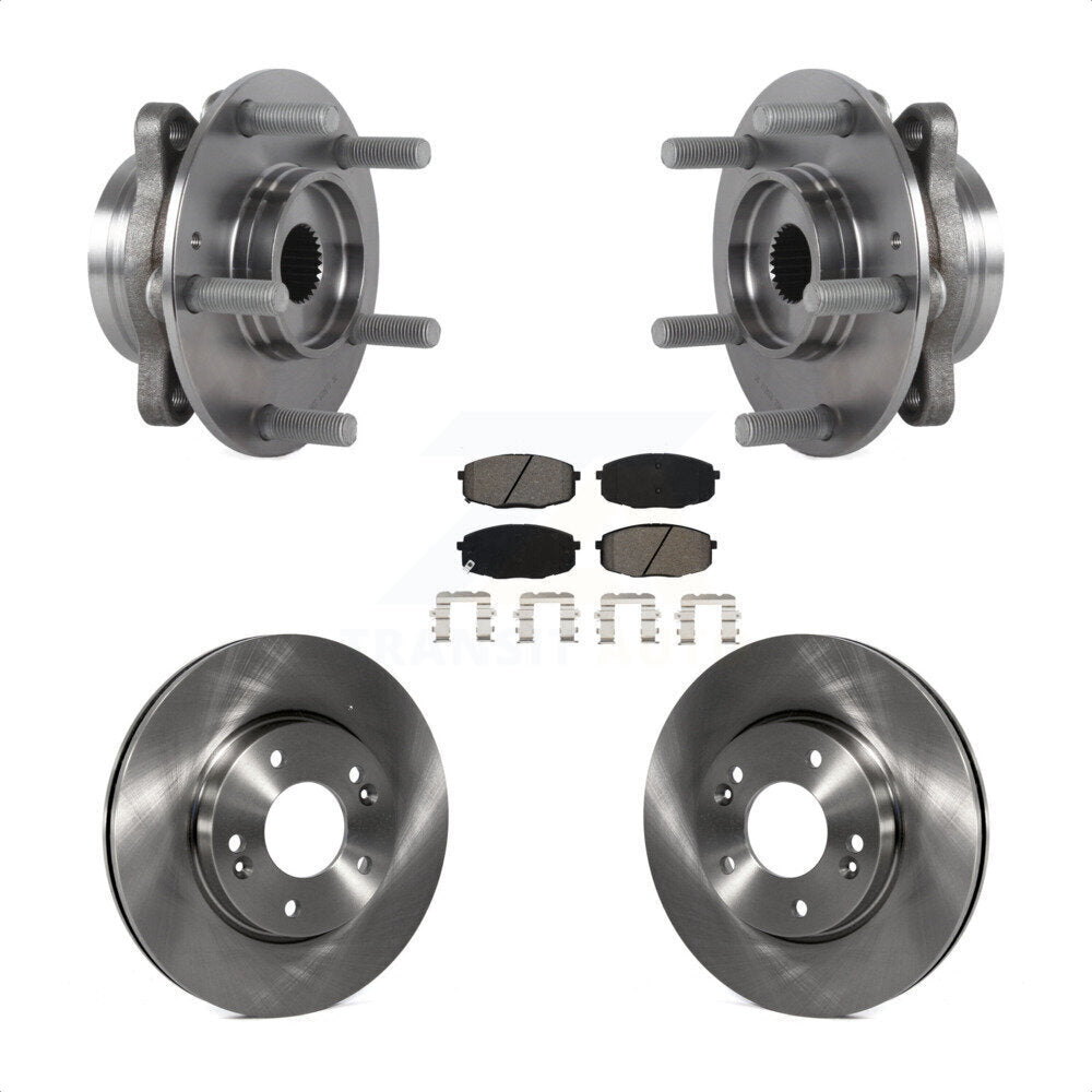 Hub Bearing Brake Rotor & Pads Front Kit For Kia Forte Hyundai Elantra GT Forte5