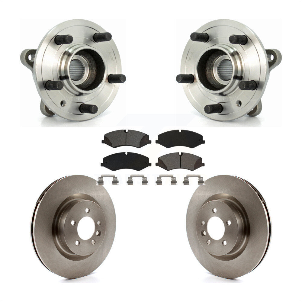 Hub Bearing Assembly Brake Rotor & Pads Front Kit For Land Rover Range Sport LR4