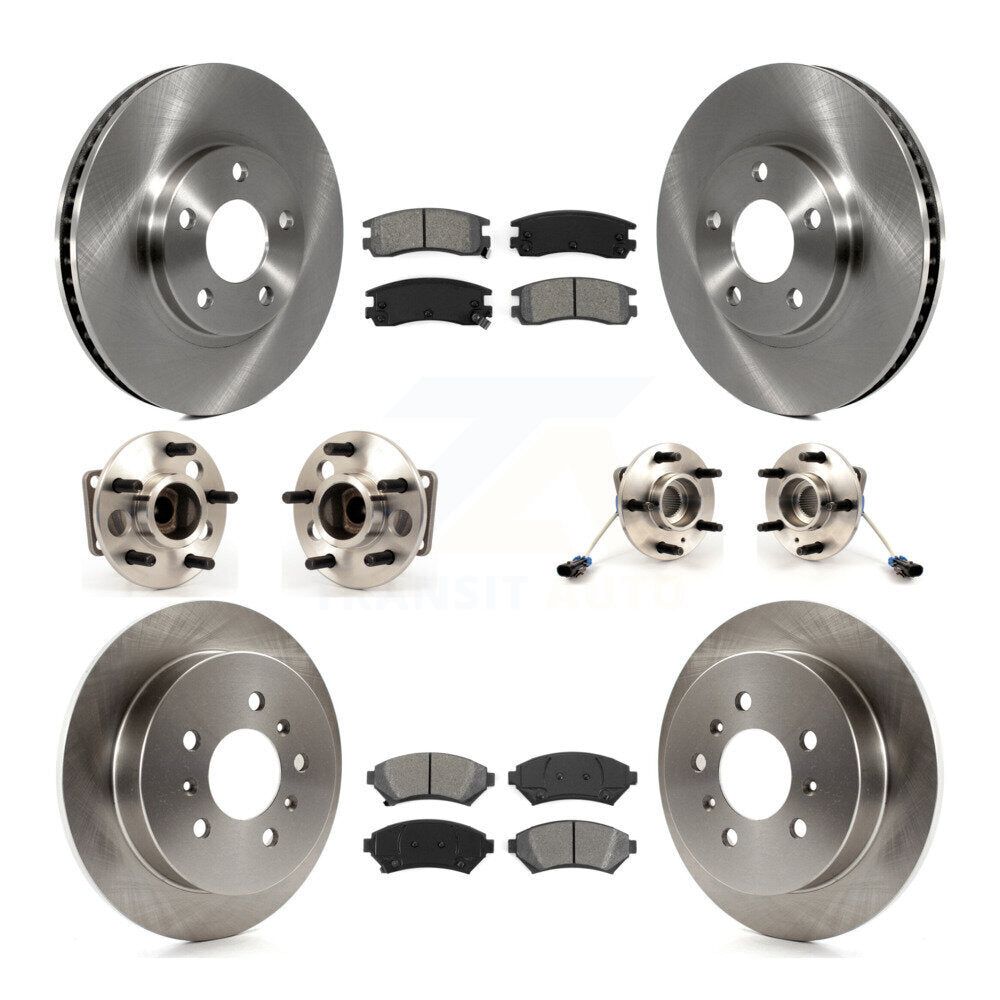 Hub Bearing Brake Rotor And Pad Front Rear Kit (10Pc) For Chevrolet Impala Monte