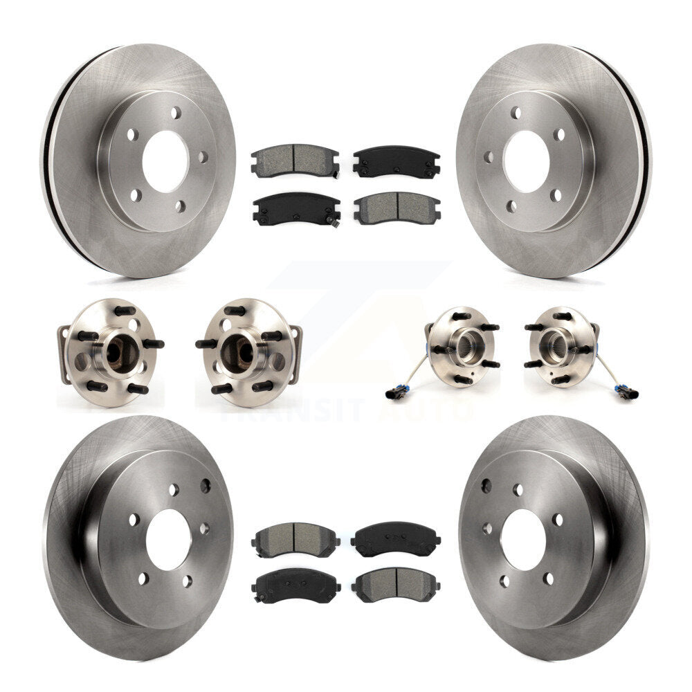 Hub Bearings Disc Brake Rotors And Pads Front Rear Kit (10Pc) For Pontiac Aztek
