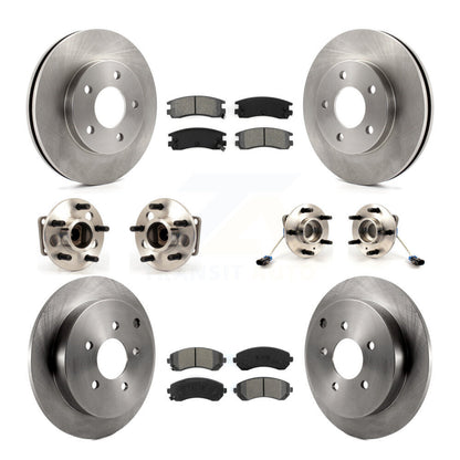 Hub Bearings Disc Brake Rotors And Pads Front Rear Kit (10Pc) For Pontiac Aztek