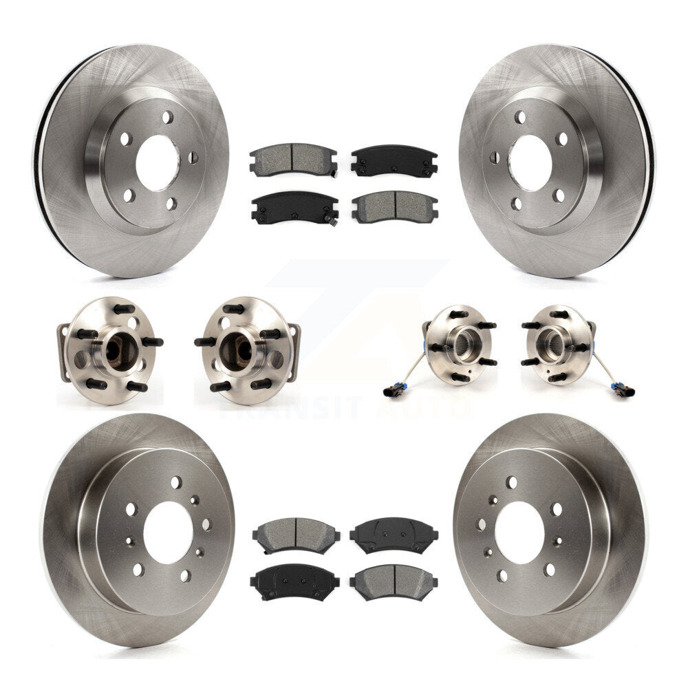 Hub Bearing Brake Rotor And Pad Front Rear Kit (10Pc) For Chevrolet Impala Monte