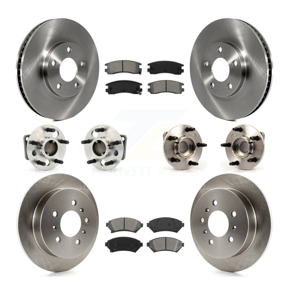 Hub Bearing Brake Rotor And Pad Front Rear Kit (10Pc) For Chevrolet Impala Monte