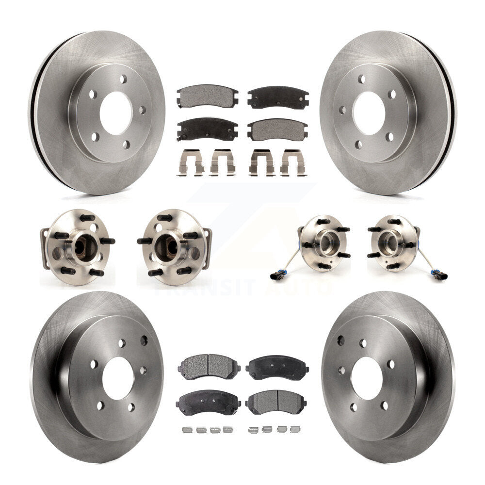 Hub Bearings Disc Brake Rotors And Pads Front Rear Kit (10Pc) For Pontiac Aztek